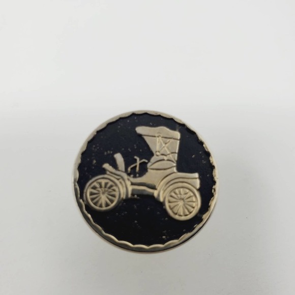 Vintage Old Modern Car Automobile Round Metal Cufflinks Set of 2 - Picture 6 of 8